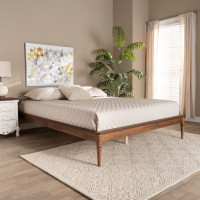 Baxton Studio MG006-1-Walnut-Full-Frame Tallis Classic and Traditional Walnut Brown Finished Wood Full Size Bed Frame 